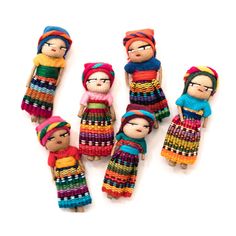 Single Handmade Worry Dolls - Guatemala-Accessory-Lumily-Lumily MZ Fair Trade Nena & Co Hiptipico Novica Lucia's World emporium Guatemalan Worry Dolls, Textile Bag, Crochet Pouch, Handmade Fair, Bags Handmade, Hand Woven Textiles, Weaving Textiles, Difficult Times