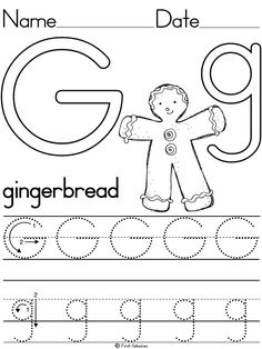 the letter g is for gingerbread worksheet