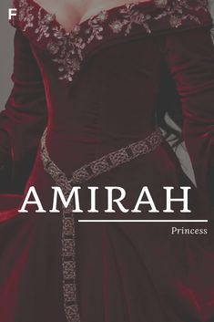 a woman in a red dress with the words amirah on it