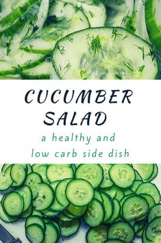 cucumber salad is shown with the title above it