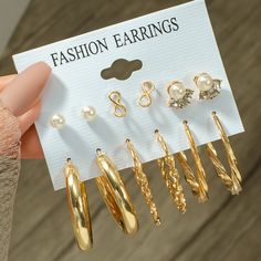 FREE SHIPPING ON ALL ORDERS OVER $50 | 100% SATISFACTION GUARANTEED Click "ADD TO CART" To Get Yours Now | Up To 60% OFF ✨ Dress up your look with these Woman Earrings Set Gold Color Metal Earrings For Women. These hoop earrings can be worn casually with a pair of jeans or dressed up for a night on the town. Designed to bring out the true glamorous essence in every woman, this Arimonz accessory will garner admiring glances from all who see it. Features: 📌 Different kinds of Bohemia style 📌 Mad Number Earrings, Trend Jewelry, Geometric Hoop Earrings, Punk Earrings, Fashion Geometric, Hoop Earrings Style, Metal Circle, Vintage Punk, Hoop Earring Sets