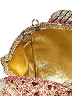 BirdinBag - Rhinestone-Adorned Mini Goldfish Evening Bag Luxury Bags With Rhinestones, Gold Handheld Bags With Rhinestones, Handheld Shoulder Bag With Rhinestones As Gift, Handheld Bags With Rhinestones For Gifts, Rhinestone Clutch Bag As Fashion Accessory, Rhinestone Clutch Bag For Fashion Accessory, Handheld Rhinestone Bags For Gifts, Formal Pink Shoulder Bag With Rhinestones, Formal Rhinestone Pouch Bag