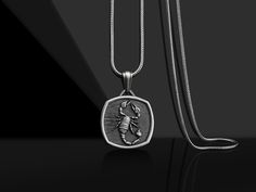 These 925K Sterling Silver Necklace photos are taken with original and every item has handmade engraving details. It's very elegant and classy for everyday use but also can be preferred as a gift for friends and family for an eternal memorial. We prepared a new collection for your loved ones which is a gift selection from BySilverStone and you can find the best present for every occasion. All products are made with Sterling 925k Silver. BySilverStoneTeam works to complete the customer's buying e Silver Zodiac Sign Pendant Necklace, Silver Tarnish-resistant Dog Tag Necklace, Tiger Wild, Zodiac Necklace Scorpio, Greek Mythology Jewelry, Spiritual Necklace, Zodiac Sign Necklace, Animal Necklace, Healing Necklace