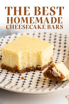 the best homemade cheesecake bars on a plate