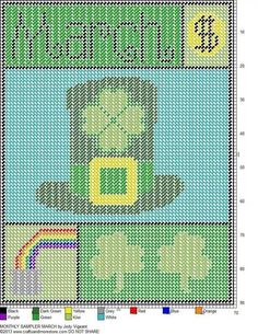 a cross stitch pattern with the words happy st patrick's day