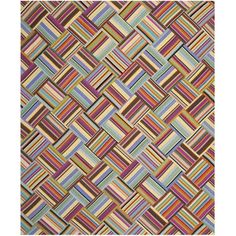 an abstract rug with multicolored stripes