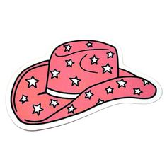 Crafted with meticulous attention to detail, the sticker features a whimsical pink cowboy hat with intricate detailing that captures the spirit of the frontier. Its durable and waterproof design ensures that it withstands the elements, making it perfect for both indoor and outdoor use. Let your creativity run wild as you personalize your belongings with this unique sticker - a nod to the rugged individualism of the cowboy lifestyle, infused with a modern and playful twist. Embrace the rodeo spirit and turn heads wherever you go - this Pink Cowboy Hat Sticker is not just an accessory, but a statement piece that reflects your free-spirited personality. Saddle up and let this sticker take you on a journey to the heart of the West, where the prairies meet the vibrant hues of pink, and the cowb Pink Western Cap Hat, Western Style Pink Cap, Pink Western Style Cap, Pink Wide Brim Mini Hats For Rodeo, Pink Western Mini Hat For Rodeo, Fun Pink Hats For Country Events, Fun Pink Hat For Country Events, Pink Fedora For Western-themed Events, Pink Short Brim Hat For Western-themed Events