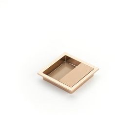 a square wooden box with an open lid on a white surface, showing the inside of it