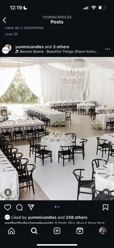 an image of a wedding venue with tables and chairs