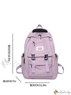 Bird in Bag - Capacity Waterproof Decorative Functional Backpack for Teen Girls, Ideal for School, College and High School Trendy Waterproof Backpack For Outdoor, Trendy Waterproof Backpack For School, Trendy Pink Outdoor Backpack, Casual Waterproof Backpack For Students, Casual Waterproof Student Backpack, Casual Purple Backpack For Outdoor, Casual Pink Waterproof Backpack, Casual Purple Outdoor Backpack, Functional Backpack