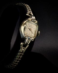 "SO DAINTY! Vintage 1963 \"Concerto\" 10k white gold plated marquise cocktail watch. A PRISTINE Mid Century Modern mechanical timepiece. Formal, women's heirloom jewelry for everyday wear. An ELEGANT, unforgettable gift. The BEST part? This watch runs perfectly! We lovingly restored and calibrated the hand-winding mechanical movement inside--for a vintage timepiece you can trust. 10k white gold filled Speidel stretch expansion bracelet. Fits wrists up to MAX 19.1cm / 7.5\". Your local jeweler ca Cocktail Watch, Cocktail Bracelet, Heirloom Jewelry, Vintage Timepiece, German Women, Heirlooms Jewelry, Mechanical Movement, Women Wrist Watch, Quality Diamonds