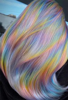 53 Magical Holographic Hair Color Ideas to Embrace the Pastel Rainbow Holographic Hair Color, Unicorn Hair Color, Beauty Hair Color, Vivid Hair Color, Beautiful Hair Color