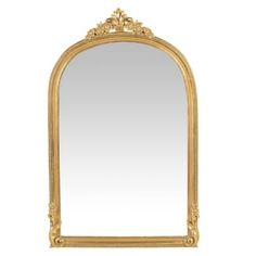 an ornate gold framed mirror against a white background