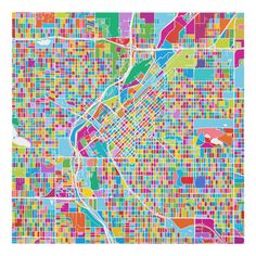 a colorful map of denver, usa