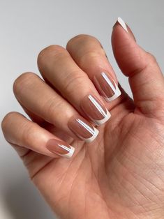 Premium Press On Nails by Frst Class Beauty. ♡ ♡ NO MEASURING REQUIRED ♡  Our press ons come in 30 sizes (15 for each hand) the most inclusive sizing in order to fit nails of all sizes. ❤️️ No prior measuring required! * Shape: Square or Almond * Finish: High Shine French Manicure * Length: Short * Good for Wider Nail Beds: Yes * Good for Longer Nail Beds: Yes * Quantity: 30 For the most natural looking French Manicure, we custom designed a unique subtle gradient from the cuticle to your finger tips. For us, these small details are what makes these nails a timeless piece. We know perfection can't be rushed which is why we spent months designing the perfect french manicure for your special occasion or simply for everyday wear.♡ --- EACH SET INCLUDES --- * 30 Reusable Gel Nails (15 sizes per Nails For Fall Wedding, Natural Gel Manicure, Press Ons Nails, Long Nail Beds, Press On Nails French, Fall Wedding Nails, Chrome French, Nails For Fall, Wide Nails