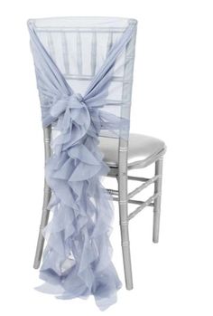 a chair with a ruffled sash on it