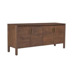 the sideboard is made from wood and has three doors on one side, with two drawers