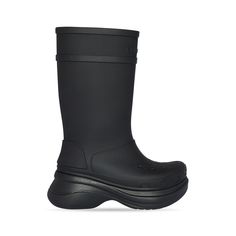 Men's Crocs™ Boot in Black | Balenciaga US Balenciaga Croc Boots Outfit, Balenciaga Croc Boots, Croc Boots Outfit, Crocs Rain Boots, Balenciaga X Crocs, Balenciaga Crocs, Trooper Boots, Croc Boots, Pink Balenciaga