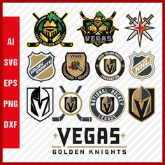 Vegas Golden Knights SVG, NHL National Hockey League Team SVG Logo Clipart Bundle - #hockeyseason #nationalhockeyleague Vegas Golden Knights Logo, Golden Knights Logo, Atlanta Fashion, Hockey Boys