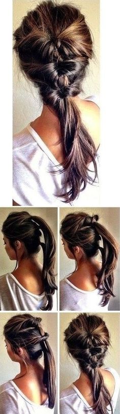 Ponytail Hairstyle Tutorial for Long Hair - Love this style though lost after step 2. If only the steps were laid out in words :(. Easy Hairstyle, Great Hair, Hair Dos, About Hair, Gorgeous Hair, Trendy Hairstyles, Hair Day