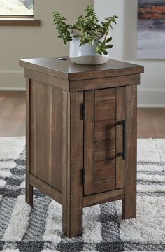 Moriville Grayish Brown Chairside End Table - Ornate Home Single Cabinet, Brown Chair, Greyish Brown, Mesa Exterior, Ornate Furniture, Door Storage, Occasional Table, Wood Products, Cabinet Door