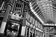 black and white photograph of the inside of a building