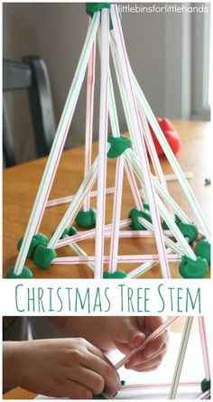 Christmas Tree Stem, Build A Christmas Tree, Christmas Stem Challenge, Tree Stem, Preschool Stem, December Activities