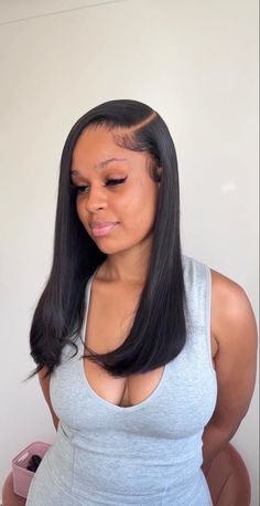 Spikes Hair, Wig Tutorials, Straight Weave Hairstyles, Sew In Hairstyles, Side Part Hairstyles, Dope Hairstyles, Ombre Hair Color, Sleek Ponytail