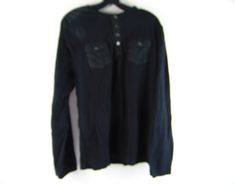 Rock & Republic Black Cotton 1/4 Button Up Long Sleeve Shirt L 100% GENUINE – USA SELLER   Check out our feedback.   ITEM(S) EXACTLY AS SHOWN IN THE PICTURES. PLEASE SEE ALL PICTURES FOR FULL ITEM CONDITION AND DETAILS. If the item is used, any and all flaws will be shown in the detailed pictures. Cotton Long Sleeve Henley With Buttons, Long Sleeve Cotton T-shirt With Buttons, Black Henley Neckline Top With Buttons, Long Sleeve T-shirt With Button Closure For Fall, Black Henley Neckline Top For Fall, Rock Amp, Button Up Long Sleeve, Detailed Pictures, Black Cotton