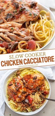 this slow cooker chicken cacciatore is so easy to make and tastes delicious