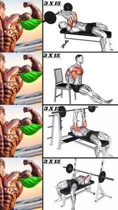 four images show how to do bench presss