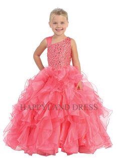 D7005 Rhinestone Organza Ruffle Pageant Dress (3 Diff. Colors) Red Pageant Dress, Princess Dress Up, Girls Pageant Dresses, Organza Dress, Pageant Gowns, Gowns For Girls, Stunning Gowns, Pageant Dress, Pageant Dresses