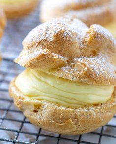 a close up of a pastry on a cooling rack