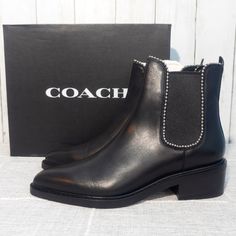 New With Box/Tag. Minor Store/Customer Handling Imperfections. Some Leather Peeling On Inner Right Boot Rim/Opening. Please See All Photos For Examples Of Condition. Size: 7.5 Color: Black Coach Ankle Boots, Bead Leather, Coach Shoes, Leather Booties, Bootie, Bootie Boots, Ankle Boots, Im Not Perfect, Size 7