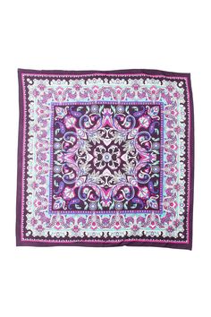 Paisley Trellis Print Materials: 50% Rayon, 50% Cotton Size: 29 x 29 inches Paisley Motif, Bandana Style, Bandana Styles, Headband Hair, Bandana Print, Neck Scarf, Floral Motifs, Neck Scarves, Hair Tie