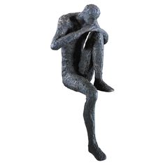 Von Industrial Loft Black Cast Iron Thinking Man Figurine Thinking Man, Iron Shelf, Cyan Design, Metal Shelves, Leather Furniture, Design Thinking, Shelf Decor, Decorative Objects, Old World