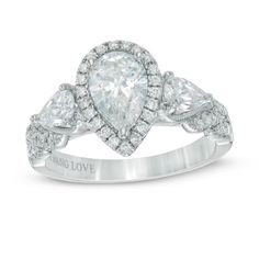 a pear shaped diamond engagement ring