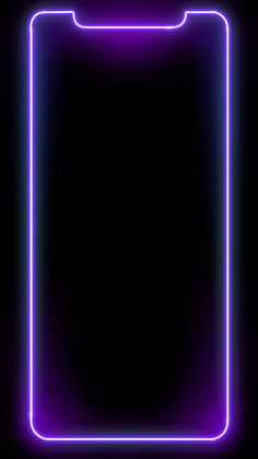 a dark background with a neon frame in the shape of a rectangle on it