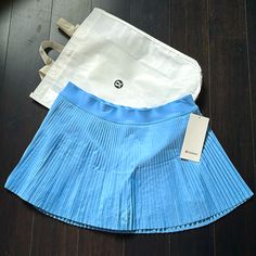 Brand New With Tags Lululemon Varsity Hr Pleated Tennis Skirt Color Sinatra Blue Size 12 Guaranteed Authentic Please Note I Do Not Accept/Respond To Low Ball Offers Reasonable Offers Only Please And Thank You M741 Blue Athleisure Tennis Skirt For Spring, Blue Stretch Workout Skirt, Blue Stretch Skirt For Workout, Blue Workout Skirt For Summer, Street Skirt, Lululemon Skirt, White Tennis Skirt, Running Skirts, High Rise Skirt