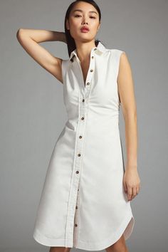 Rent Midi Collared Shirt Dress from Nuuly. Pick 6 items for $98/month. Free shipping + returns. Elegant Cotton Mini Dress With Button Closure, Elegant Button-up Cotton Mini Dress, Elegant Cotton Button-up Mini Dress, Summer Dress With Button Closure And Spread Collar, Daywear Dress With Spread Collar, Classic Summer Dress With Spread Collar, Sleeveless Shirt Dress For Workwear, Elegant Collared Cotton Mini Dress, Elegant Cotton Collared Mini Dress