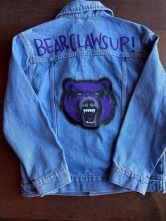 This is a hand painted denim jacket that can be customized to fit any occasion and size. Very popular to rep your favorite sports team! Also, super cute for birthday or vacation pictures! Hand Painted Denim, Hand Painted Denim Jacket, Painted Denim Jacket, Womens Jackets, Painted Denim, Vacation Pictures, Sports Team, Denim Jacket, Super Cute