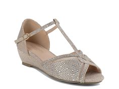 Saw this at DSW! Elegant Rhinestone Wedge Sandals For Evening, Elegant Evening Wedge Sandals With Rhinestones, Elegant Gold Wedge Sandals For Wedding, Elegant Embellished Wedge Sandals For Wedding, Elegant Silver Low Heel Wedge Sandals, Elegant Silver Low Heeled Wedge Sandals, Elegant Silver Wedge Sandals With Rhinestones, Elegant Silver Wedge Sandals For Evening, Silver Low Heel Wedge Sandals For Formal Occasions