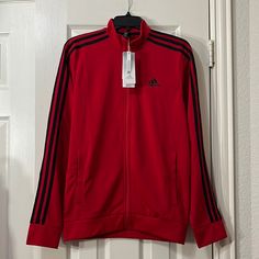 Adidas Men’s Track Jacket Multisport Style - H46104 Color - Scarlet Black Size - S *** Brand New New To Poshmark? Use Code @Iceskatingmom To Get $10 Off Your First Purchase!!! Adidas Long Sleeve Track Jacket For Training, Adidas Fall Sports Track Jacket, Adidas Fall Track Jacket For Sports, Adidas Casual Track Jacket For Training, Adidas Sportswear For Training, Adidas Winter Training Track Jacket, Adidas Sports Outerwear With Moisture-wicking, Adidas Athleisure Training Outerwear, Long Sleeve Training Outerwear With Three Stripes