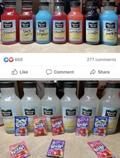 sugar free flavored lemonades are on display for sale