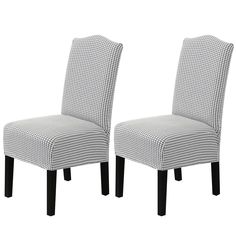 two black and white checkered chairs against a white background, one is upholstered