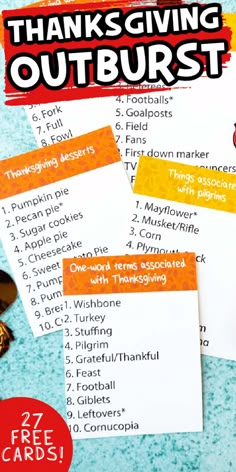 thanksgiving printables for the classroom to help students learn how to write and use them