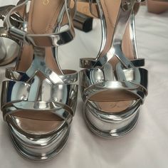 Silver Metallic Shoes Silver Metallic Shoes, Metallic Shoes, Silver Shoes, Shoes Color, Shoes Women Heels, Metallic Silver, Shoes Heels, Womens Sizes, Women Shoes