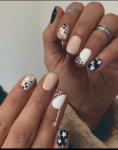 Western Nail Ideas, Nails Country, Aurora Nails, Cow Nails, Nails Pretty