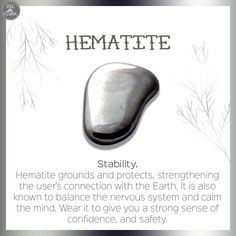 Hematite Crystal, Crystals Healing Properties, Spiritual Crystals, Gemstone Meanings, Energy Bracelets, Crystal Healing Stones, Crystal Magic, Mineral Stone, Crystal Meanings