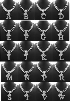 "Initial Necklace for Men or women Personalized Gift for Letter Necklaces Chain Material: Alloy Metal Gold Plated Chain Length: 12mm/18\" Box Lock Iced Out Cuban Chain" Ice Box Chains, Iced Out Necklace Women, Ice Chain, Alphabet Jewelry, Chain Fashion, Prom Jewelry, Girly Accessories, Cuban Chain, Letter Pendants